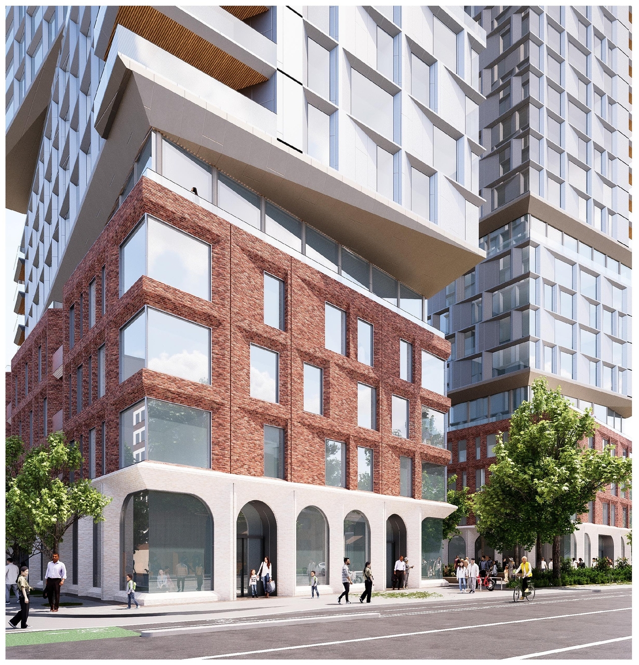 Rendering of building from page 7 of the file '2025-09-03 - SDRP Design Brief - Package 3 - D01-01-20-0019'