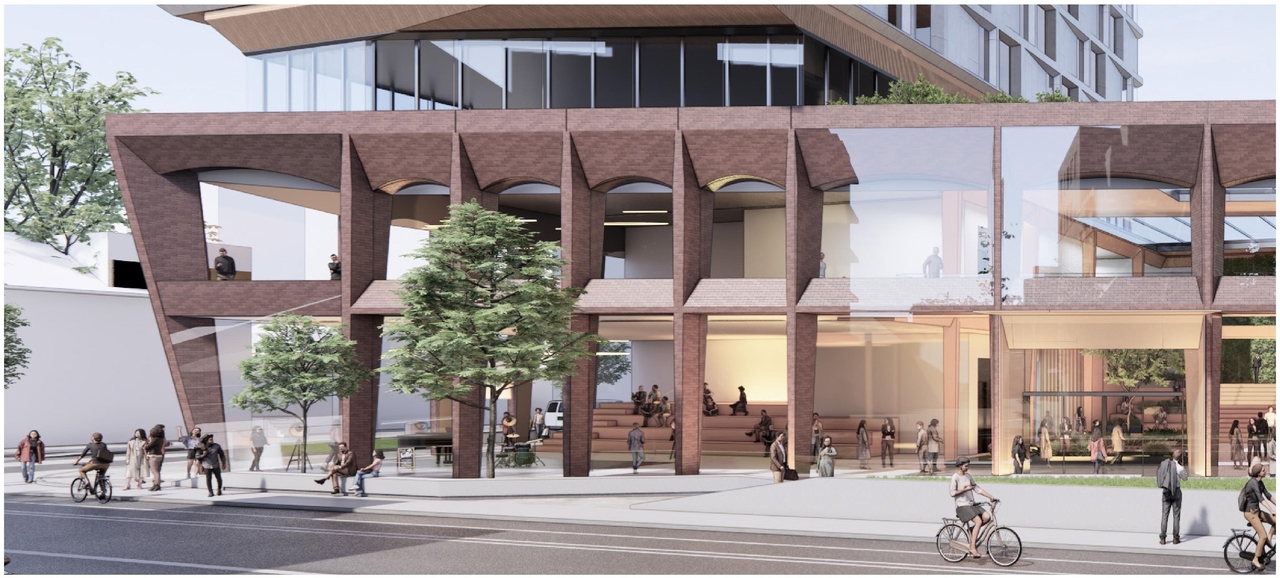 Rendering of building from page 16 of the file '2024-05-07 - Special Design Review Panel Presentation - D01-01-20-0019'