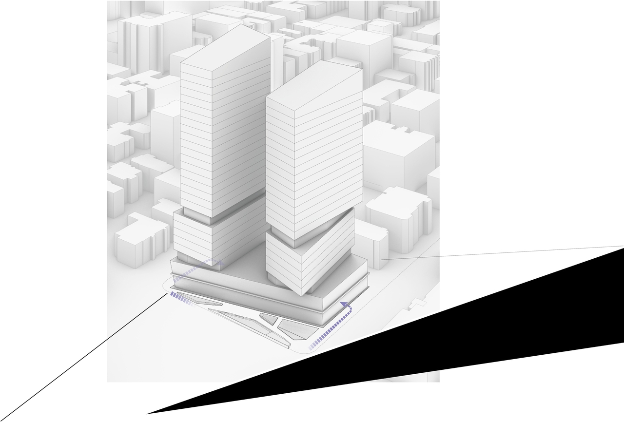 Rendering of building from page 23 of the file '2024-05-07 - Special Design Review Panel Presentation - D01-01-20-0019'