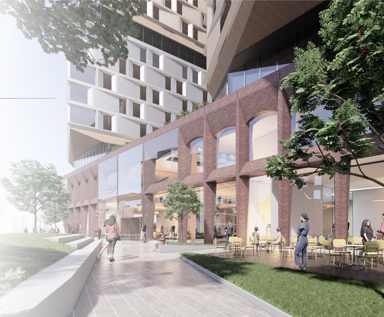 Rendering of building from page 25 of the file '2024-05-07 - Special Design Review Panel Presentation - D01-01-20-0019'
