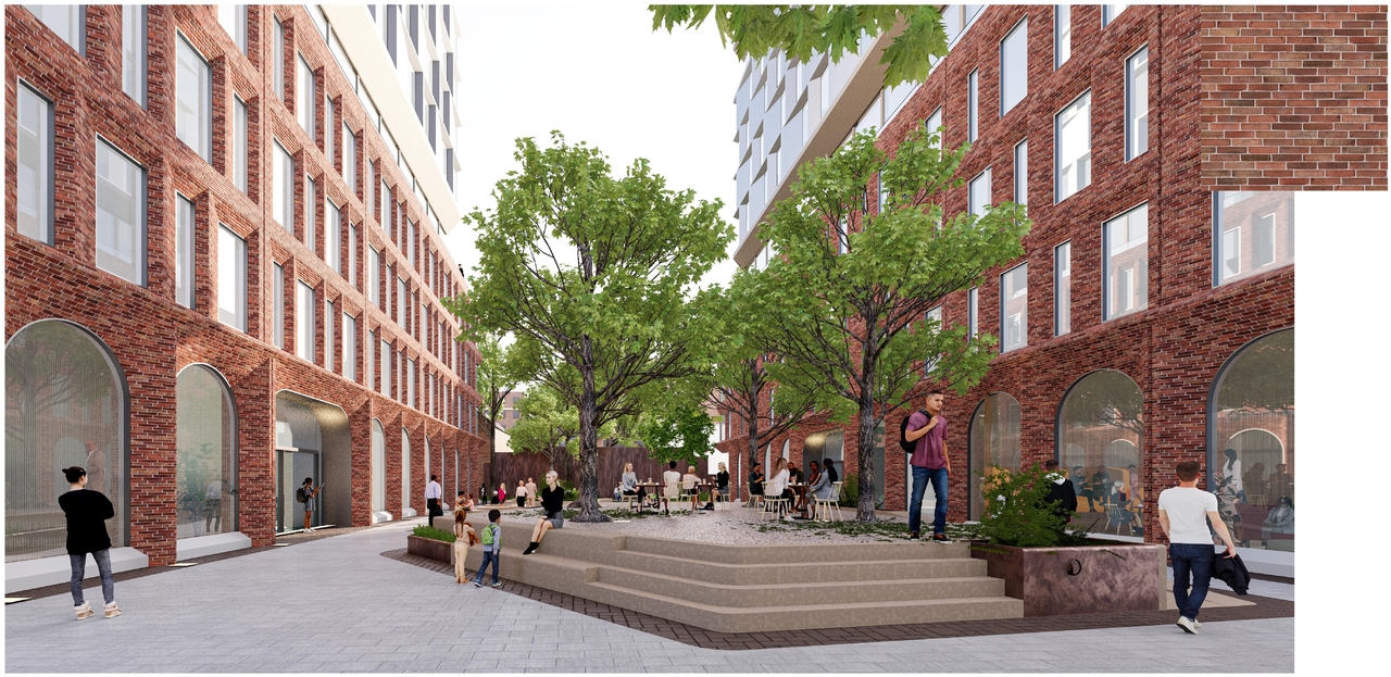 Rendering of building from page 18 of the file '2025-12-04 - Design Brief - D01-01-20-0019'