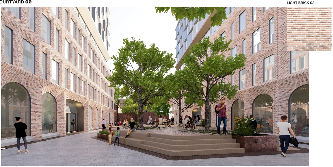 Rendering of building from page 19 of the file '2025-12-04 - Design Brief - D01-01-20-0019'