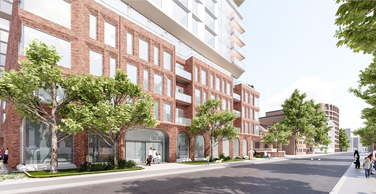 Rendering of building from page 25 of the file '2025-12-04 - Design Brief - D01-01-20-0019'