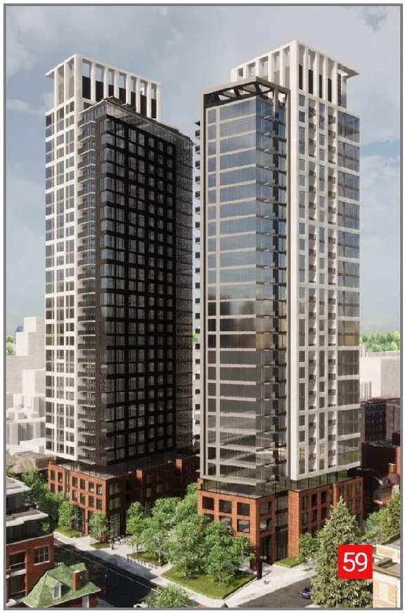 Rendering of building from page 1 of the file 'Special Design Review Recommendations FR - Jan 15 2021'