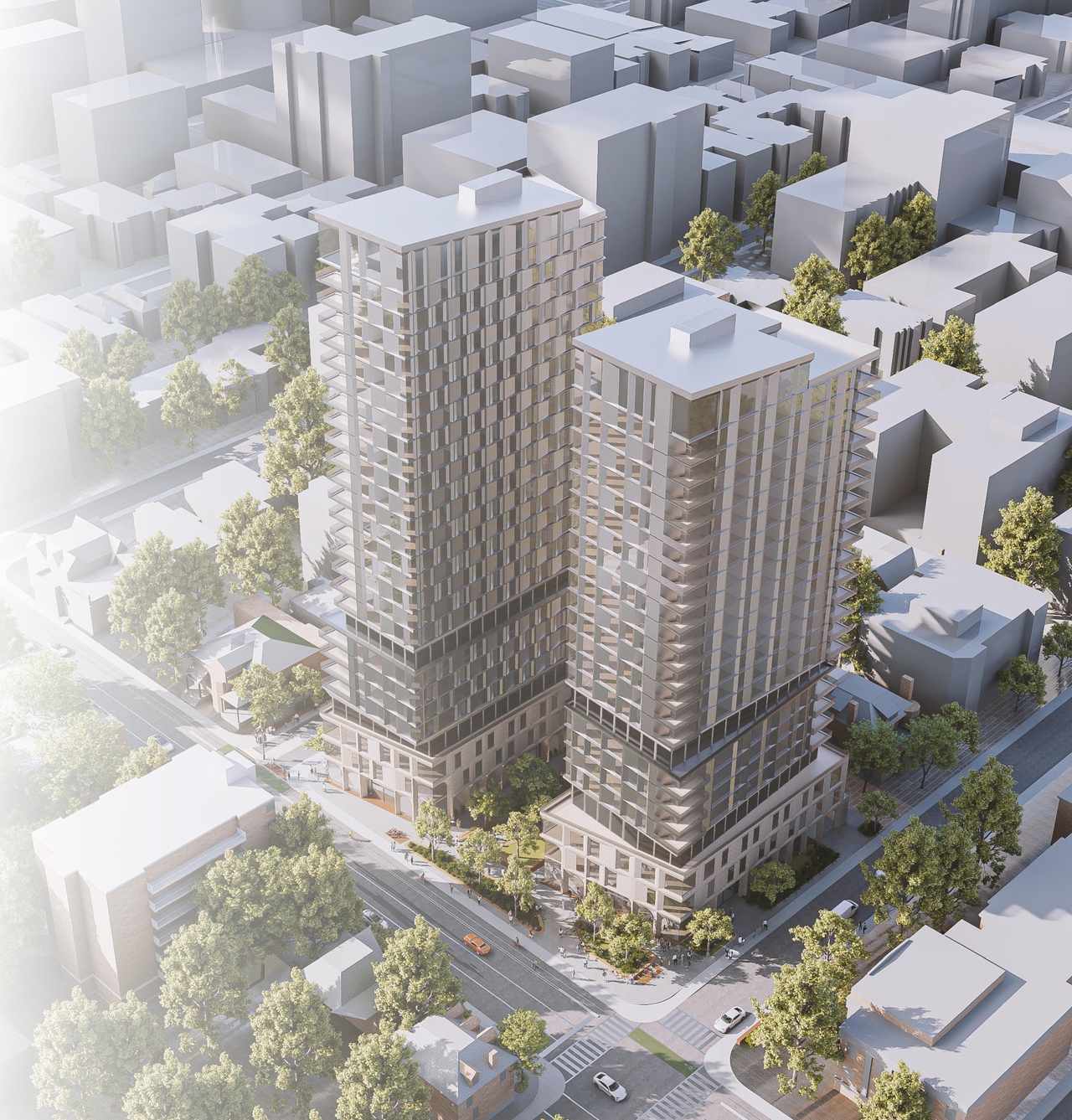 Rendering of building from page 10 of the file '2025-02-24 - Design Brief - D01-01-20-0019 & D02-02-20-0101'