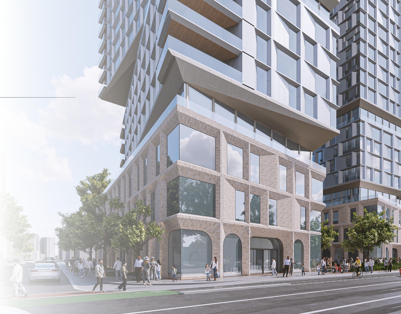 Rendering of building from page 3 of the file '2025-02-24 - Design Brief - D01-01-20-0019 & D02-02-20-0101'