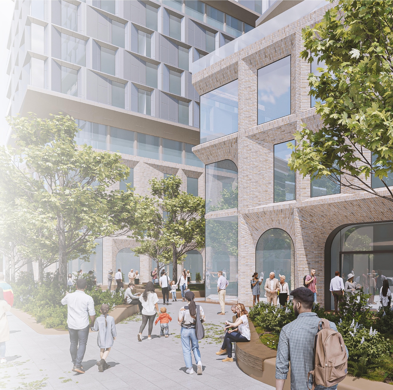 Rendering of building from page 32 of the file '2025-02-24 - Design Brief - D01-01-20-0019 & D02-02-20-0101'