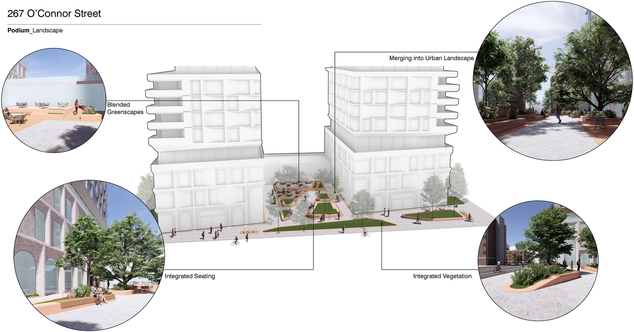 Rendering of building from page 38 of the file '2025-02-24 - Design Brief - D01-01-20-0019 & D02-02-20-0101'