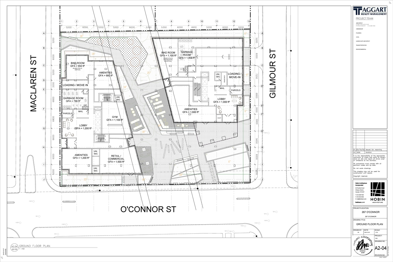 Construction site plan for project from page 2 of the file '2020-10-23 - Site Plan and Floor Plans - D01-01-20-0019'