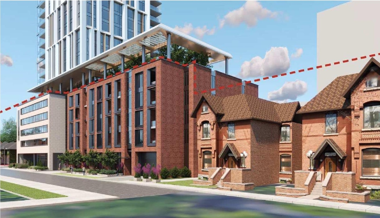 Rendering of building from page 6 of the file '2023-03-20 - Design Brief - D01-01-21-0015'