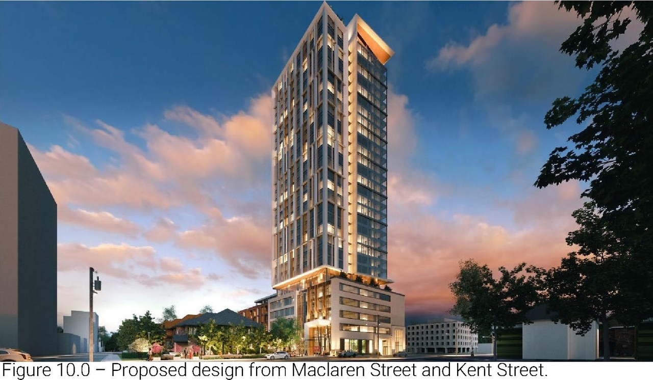 Rendering of building from page 7 of the file '2023-03-20 - Design Brief - D01-01-21-0015'