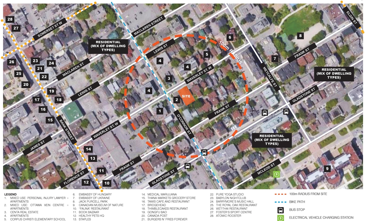 Construction site plan for project from page 4 of the file '2021-09-15 - Design Brief - D01-01-21-0016'