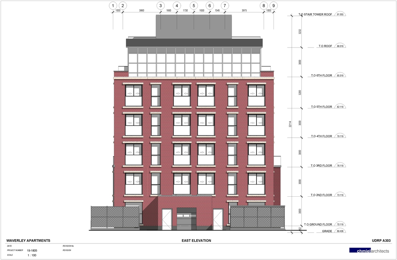 Rendering of building from page 11 of the file '2021-09-15 - Floor Plans and Building Elevations - D01-01-21-0016'