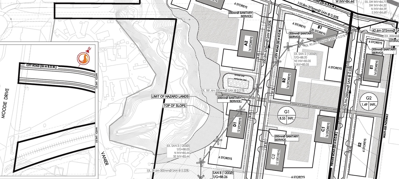 Construction site plan for project from page 37 of the file '2021-11-24 - Applicant UDRP Presentation - D01-01-21-0021'