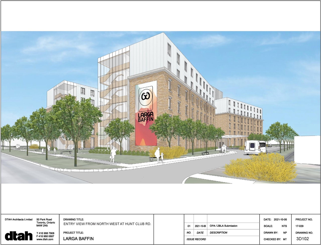 Rendering of building from page 3 of the file '2021-10-14 - Aerial View North West - D01-01-21-0022'