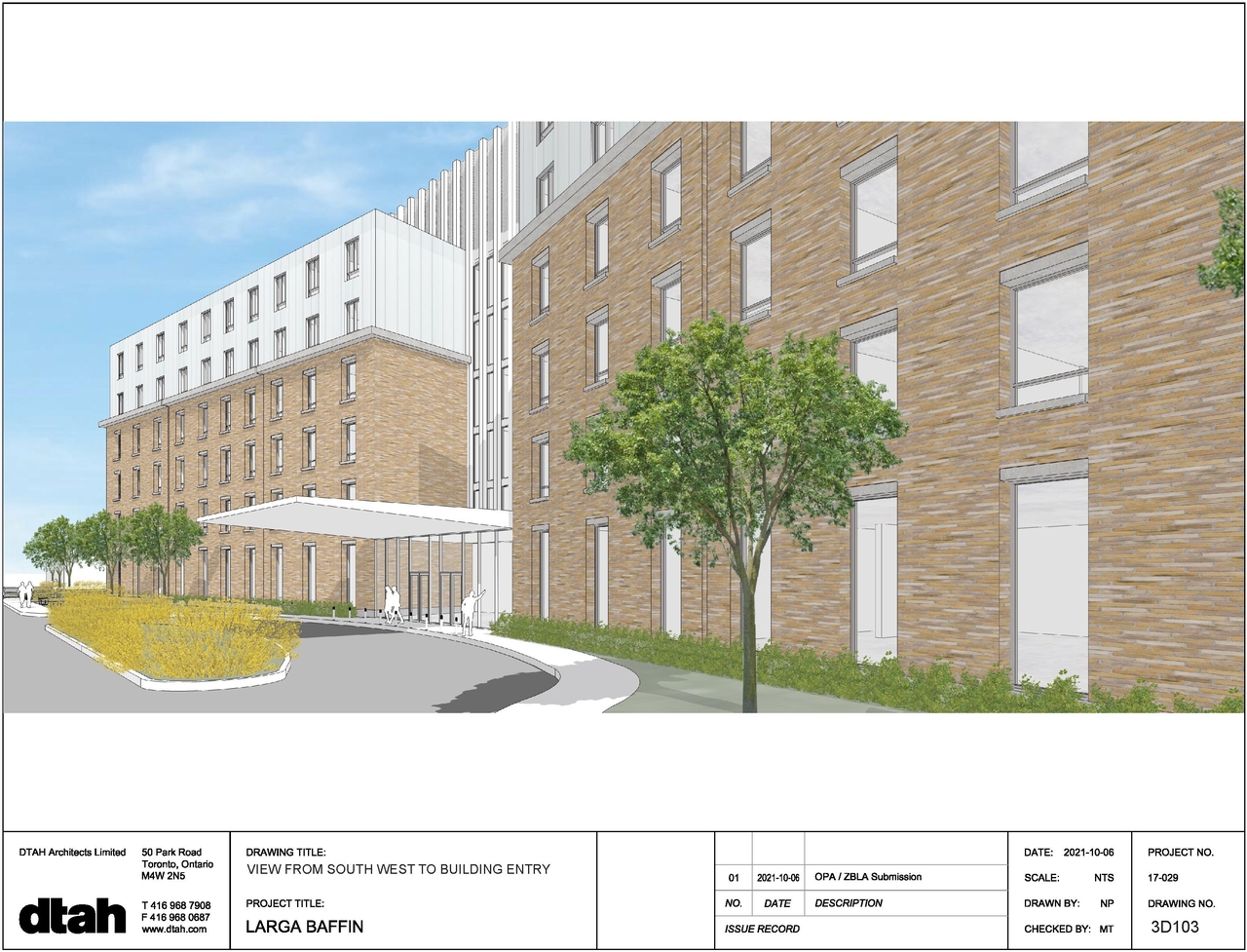 Rendering of building from page 4 of the file '2021-10-14 - Aerial View North West - D01-01-21-0022'