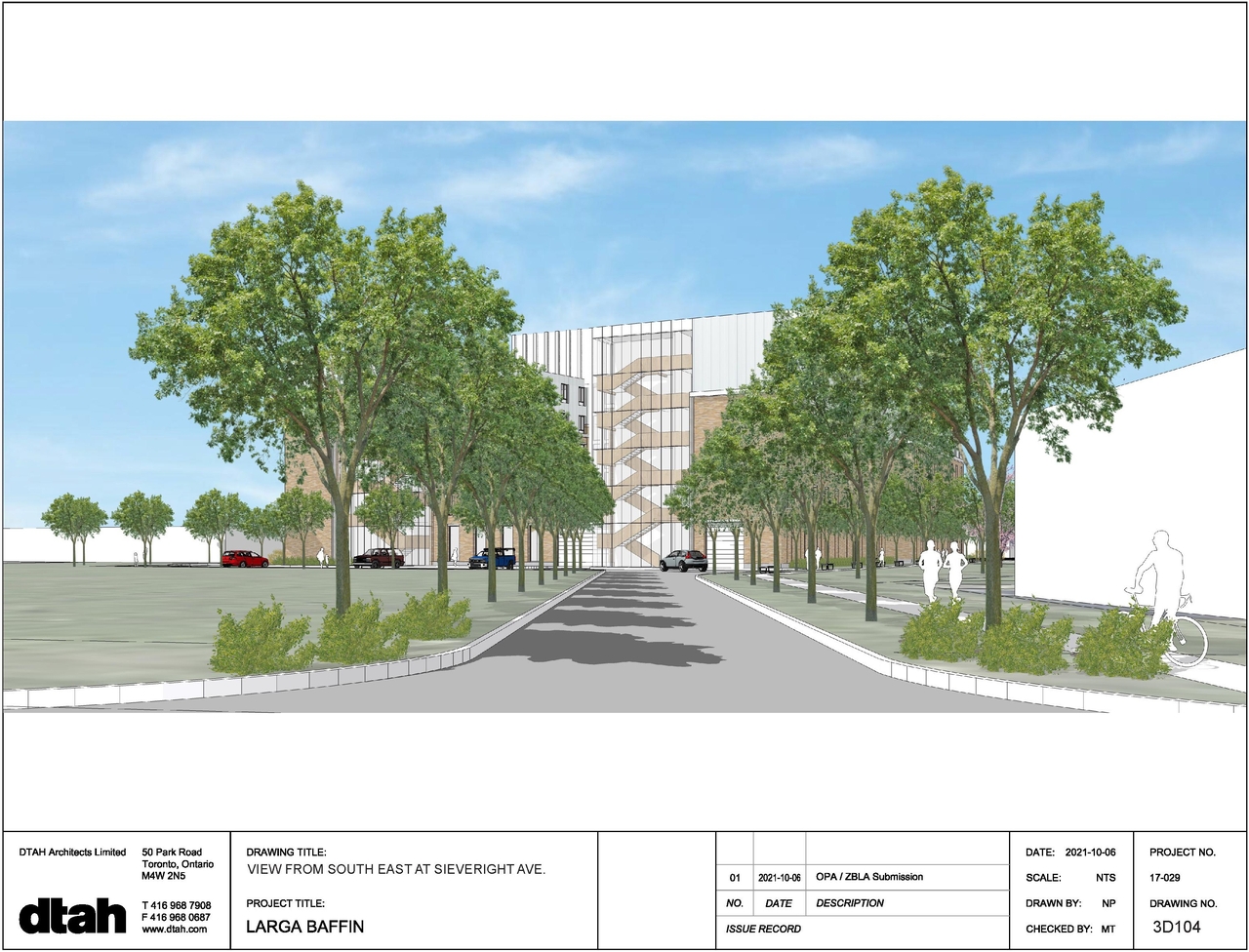 Rendering of building from page 5 of the file '2021-10-14 - Aerial View North West - D01-01-21-0022'