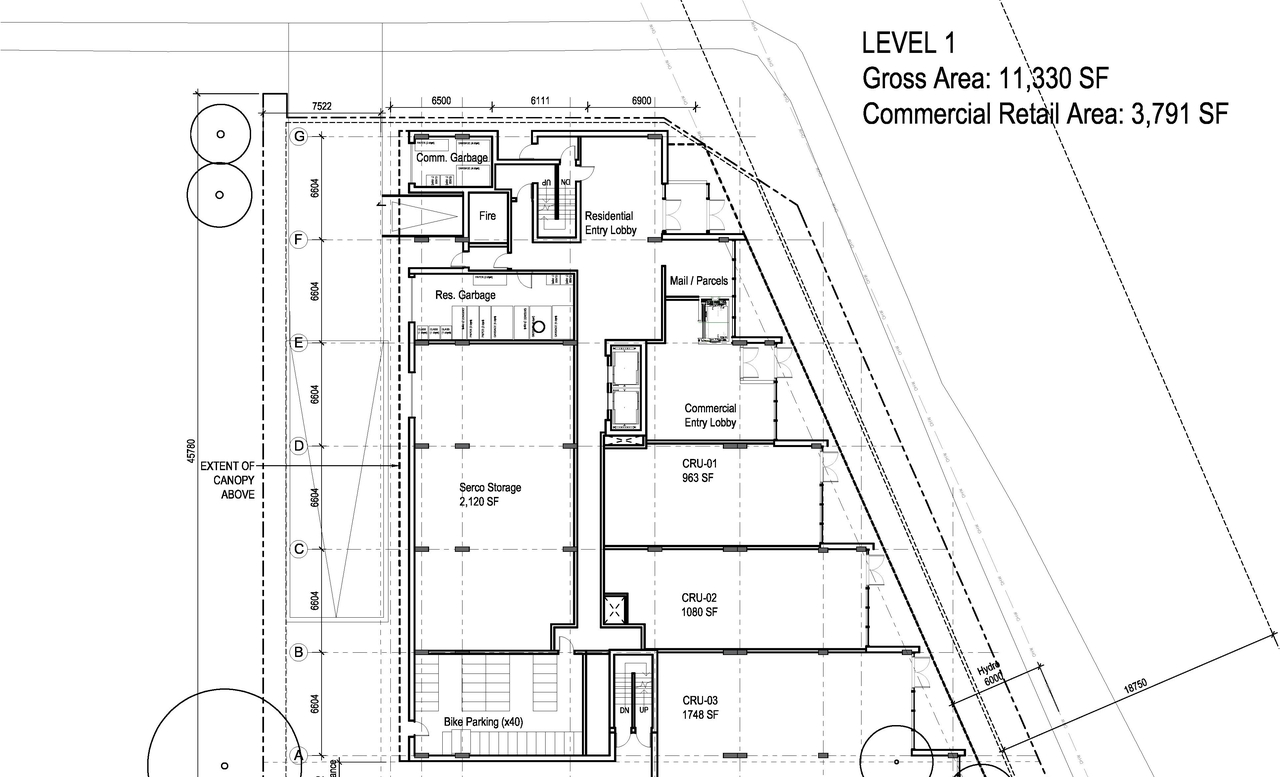 Construction site plan for project from page 2 of the file '2021-11-24 - Parking Floor Plans - D01-01-21-0026'