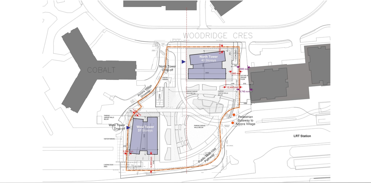 Construction site plan for project from page 7 of the file '2023-12-21 - Urban Design Review Drawing Package - D01-01-22-0004'