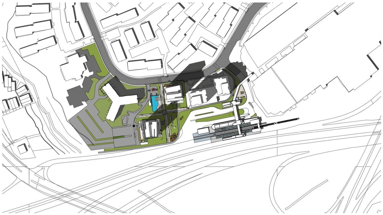 Construction site plan for project from page 21 of the file '2023-12-21 - Urban Design Review Drawing Package - D01-01-22-0004'