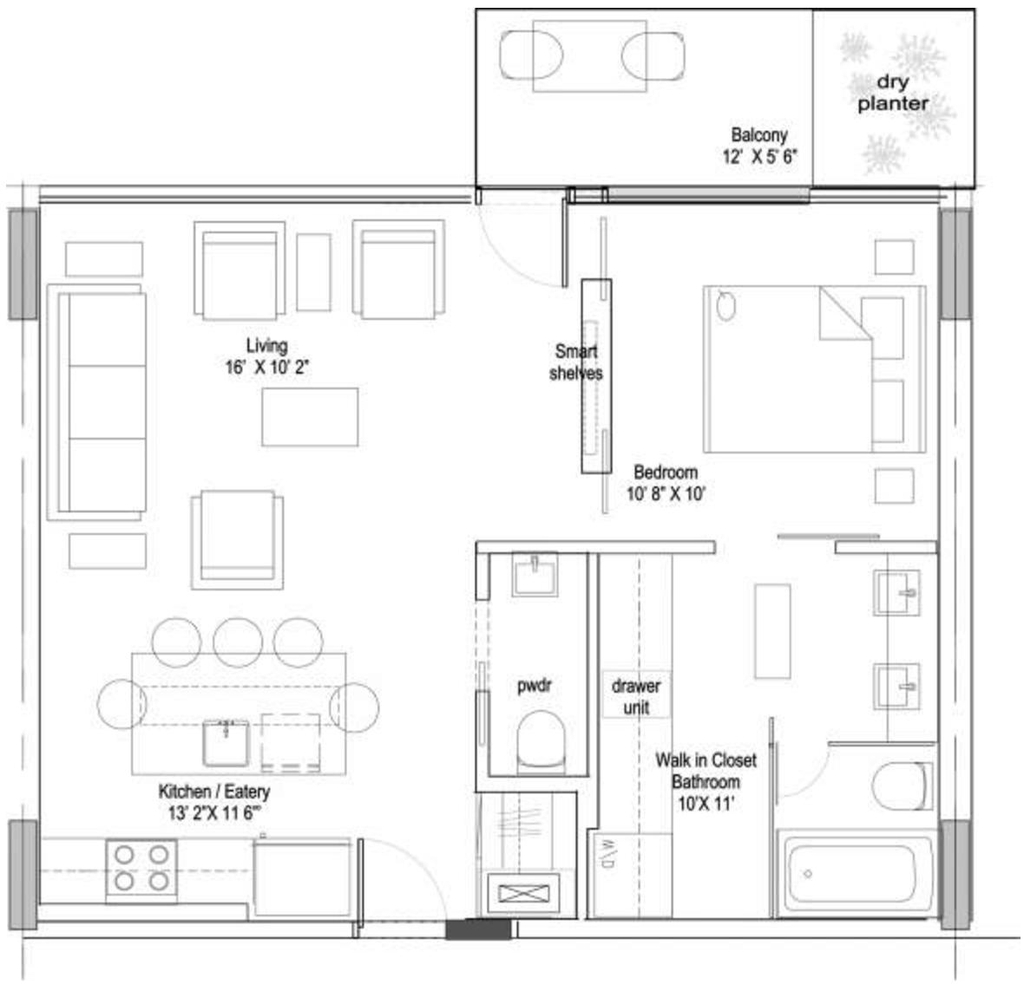 Floor plan for project from page 29 of the file '2023-12-21 - Urban Design Review Drawing Package - D01-01-22-0004'