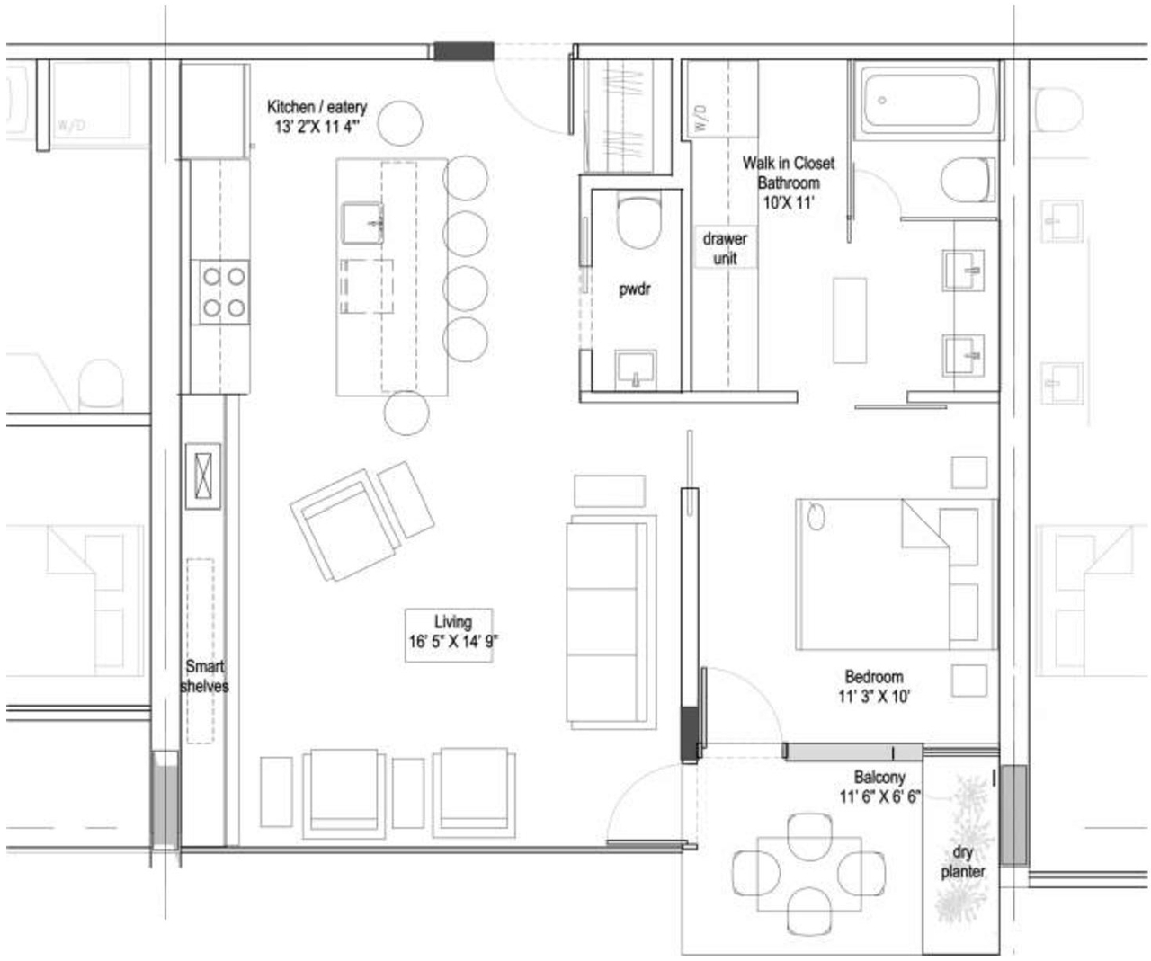 Floor plan for project from page 29 of the file '2023-12-21 - Urban Design Review Drawing Package - D01-01-22-0004'