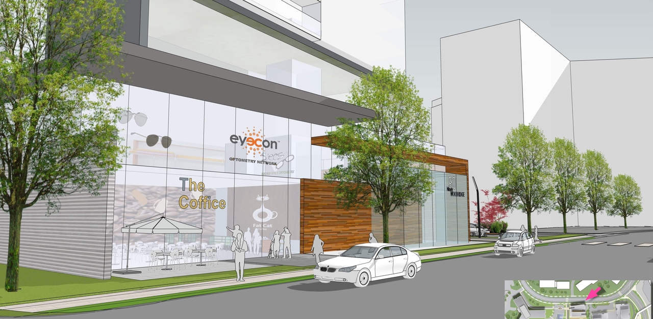 Rendering of building from page 31 of the file '2023-12-21 - Urban Design Review Drawing Package - D01-01-22-0004'