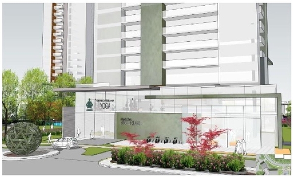Rendering of building from page 4 of the file '2023-12-21 - Design Brief - D01-01-22-0004'