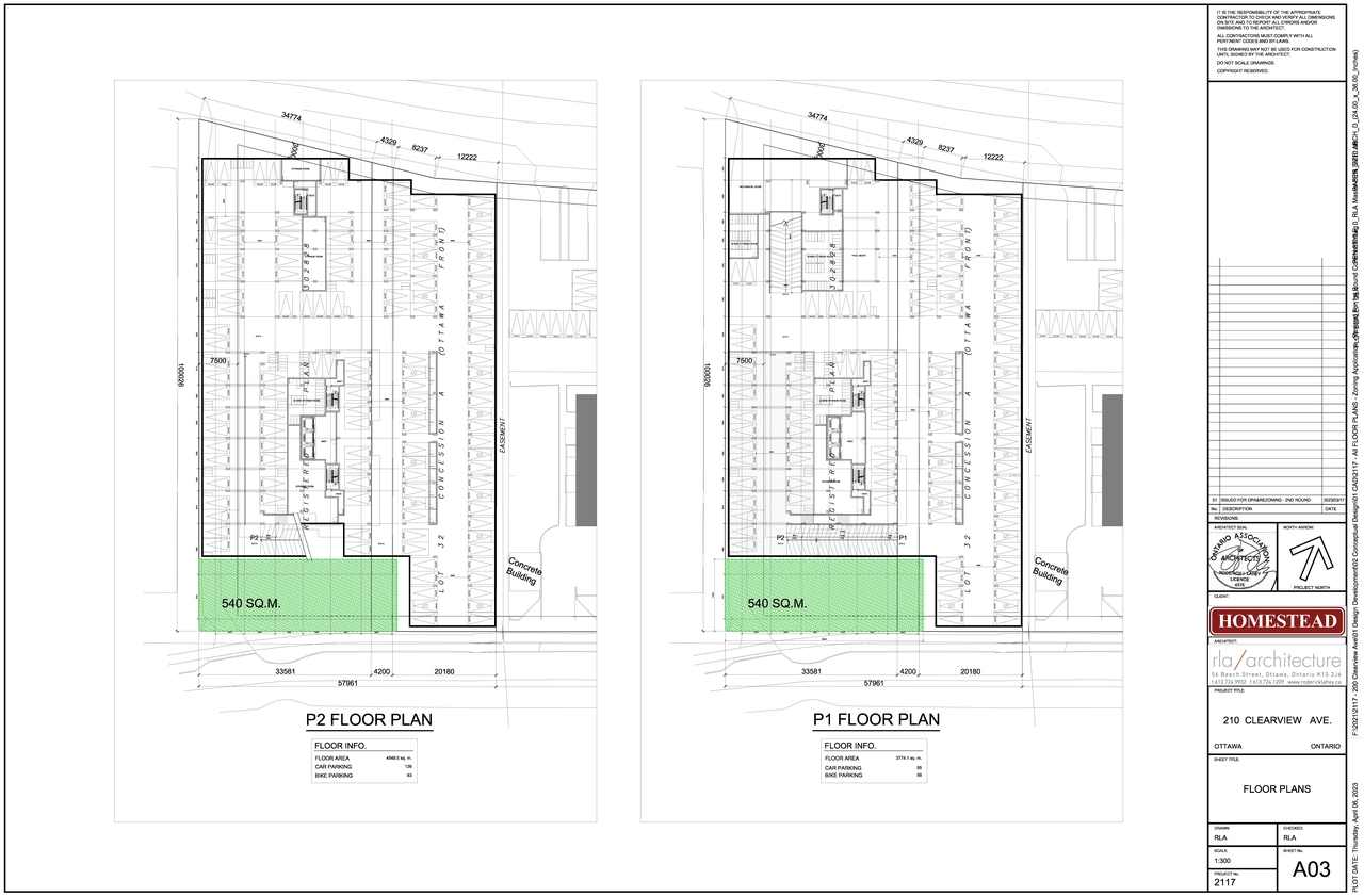 Construction site plan for project from page 1 of the file '2023-04-11 - Floor Plans - D01-01-22-0012'
