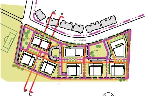 Construction site plan for project from page 39 of the file '2023-11-24 - Design Brief - D01-01-23-0005'