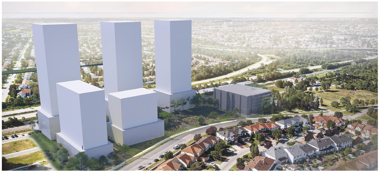Rendering of building from page 13 of the file '2025-06-23 - Design Brief - D01-01-23-0005 and D02-02-23-0033'