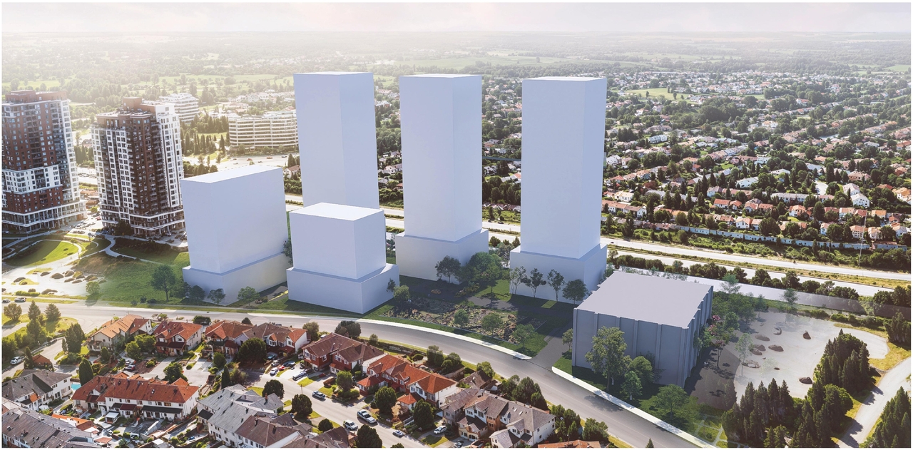 Rendering of building from page 34 of the file '2025-06-23 - Design Brief - D01-01-23-0005 and D02-02-23-0033'