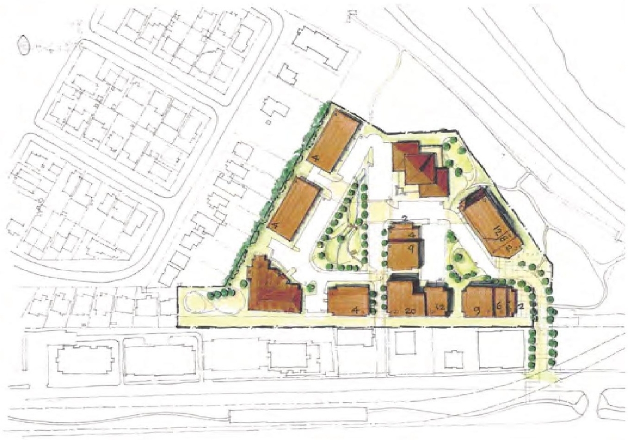 Construction site plan for project from page 50 of the file '2024-06-21 - Design Brief - D01-01-23-0014'