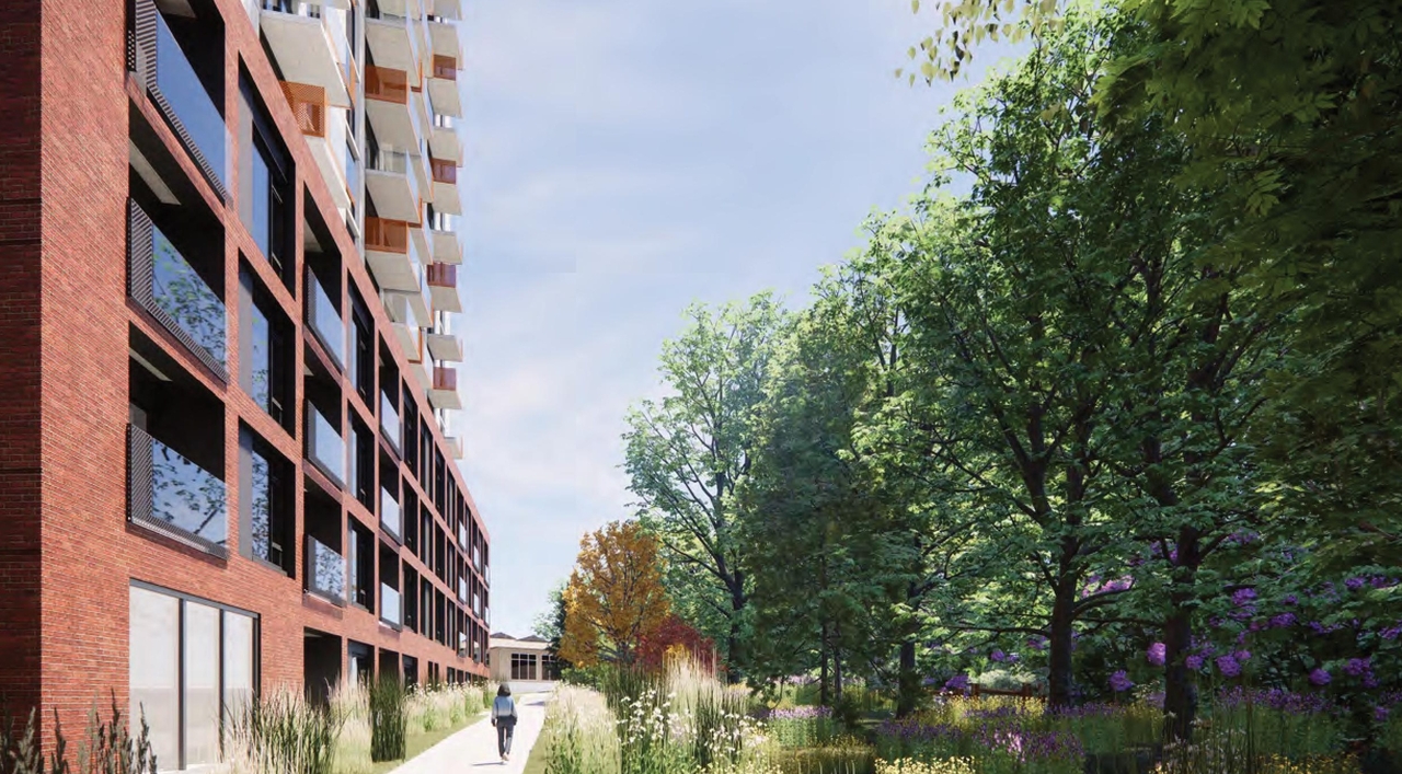 Rendering of building from page 61 of the file '2024-06-21 - Design Brief - D01-01-23-0014'