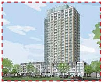 Rendering of building from page 30 of the file '2023-11-24 - Design Brief - D01-01-23-0014'