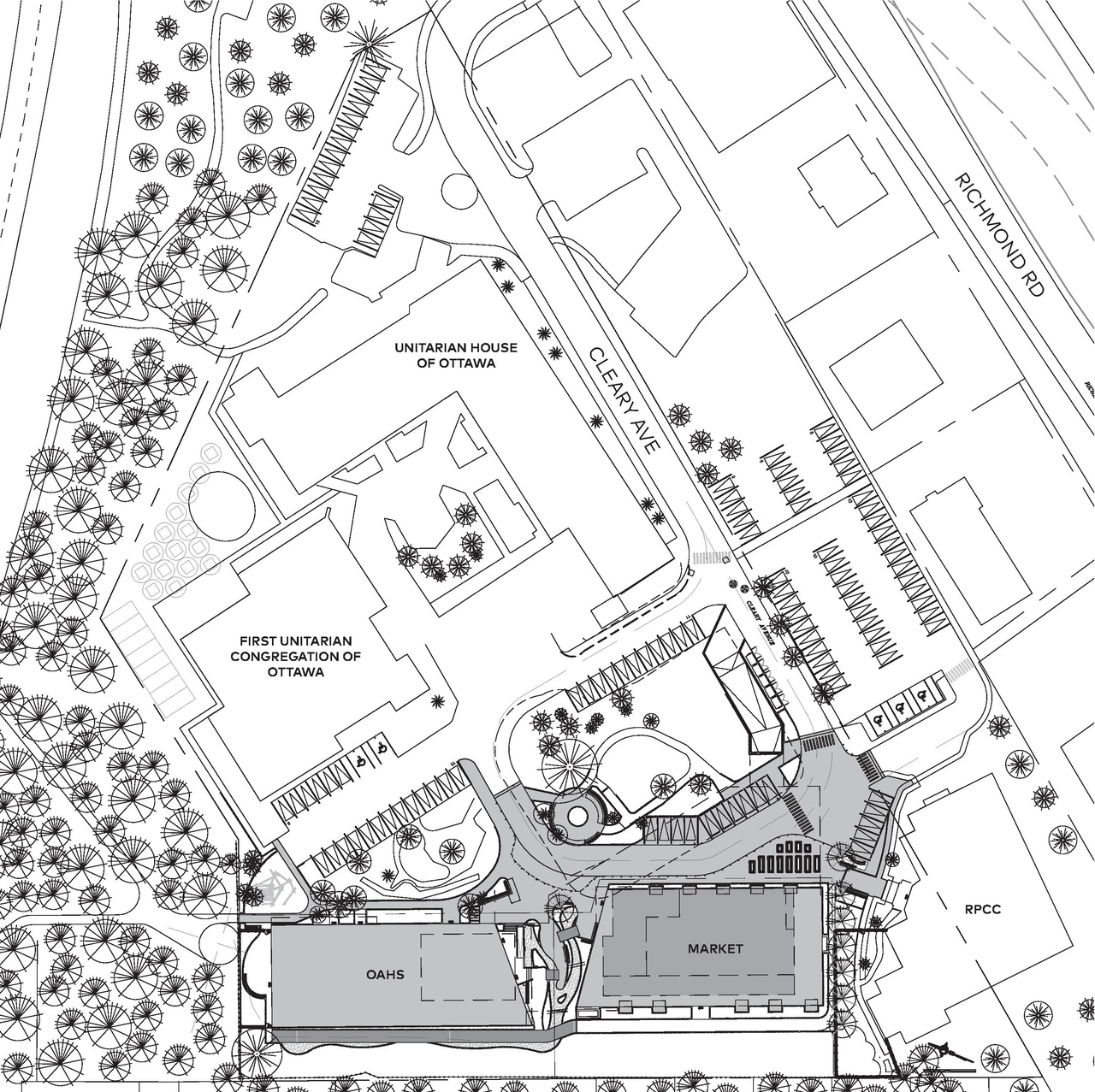 Construction site plan for project from page 48 of the file '2023-11-24 - Design Brief - D01-01-23-0014'