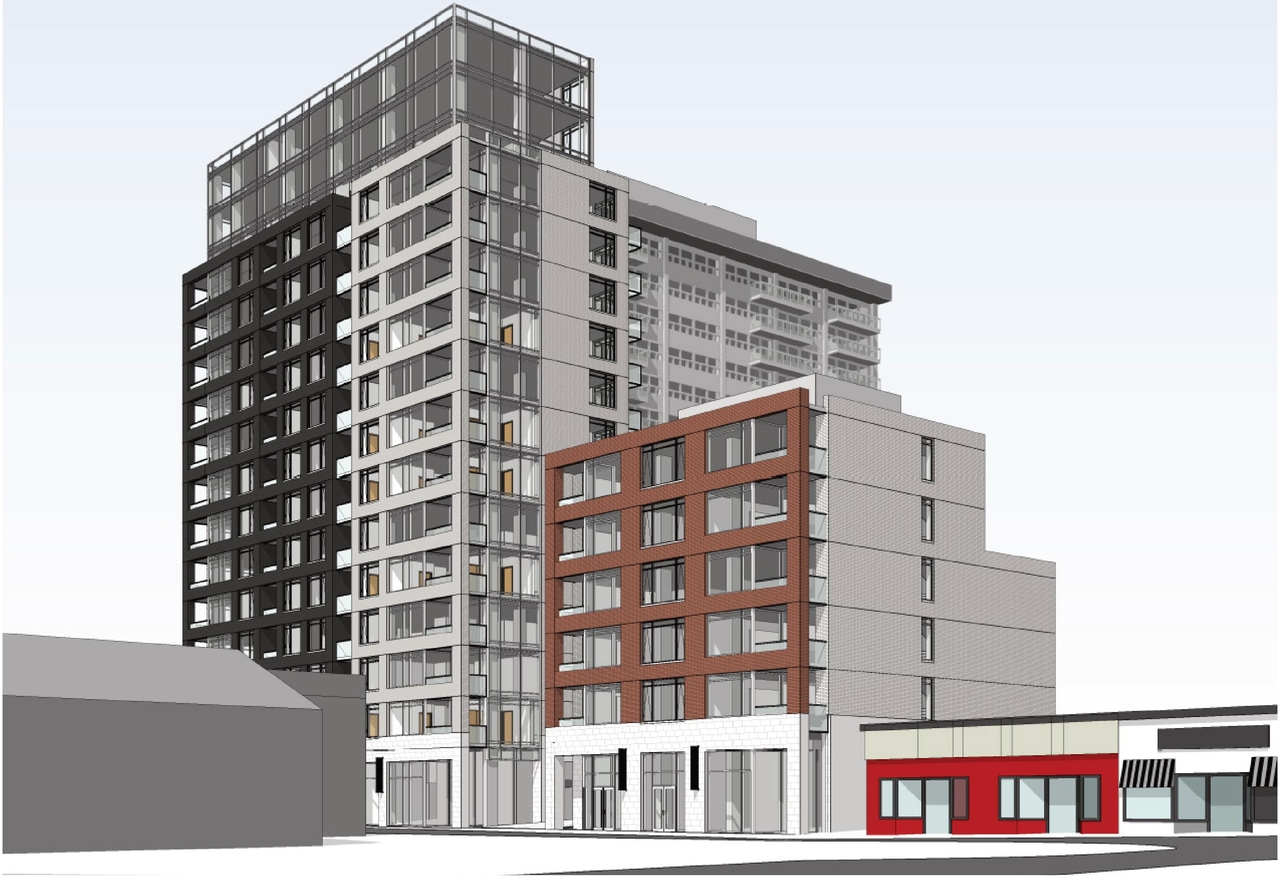 Rendering of building from page 11 of the file '2024-08-09 - Urban Design Review Panel Report - D01-01-24-0016'