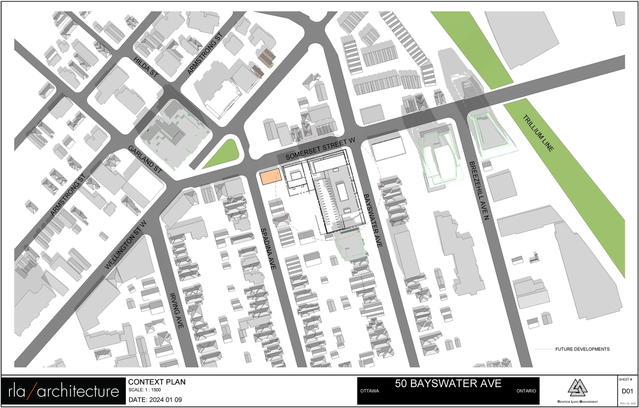 Construction site plan for project from page 15 of the file '2024-08-09 - Urban Design Review Panel Report - D01-01-24-0016'