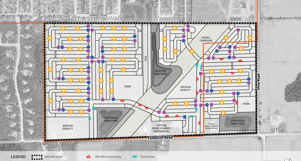 Construction site plan for project from page 37 of the file '2025-04-25 - South Urban Design Brief - D01-01-24-0024'