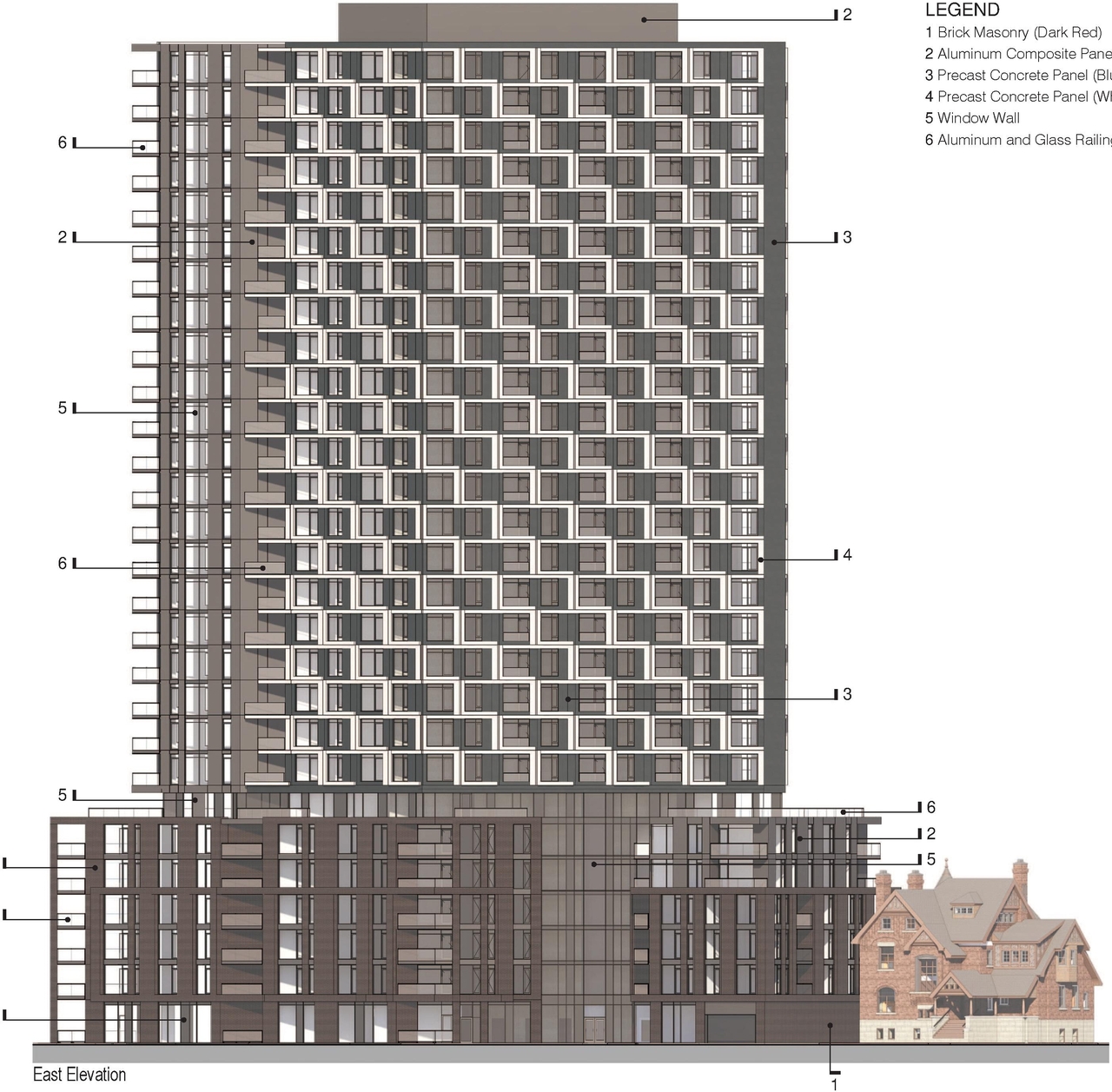 Rendering of building from page 43 of the file '2025-11-26 - UDRP Report - D01-01-24-0026'