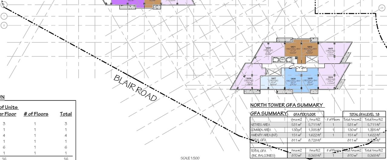 Construction site plan for project from page 51 of the file '2025-03-20 - UDRP Report - D01-01-24-0028'