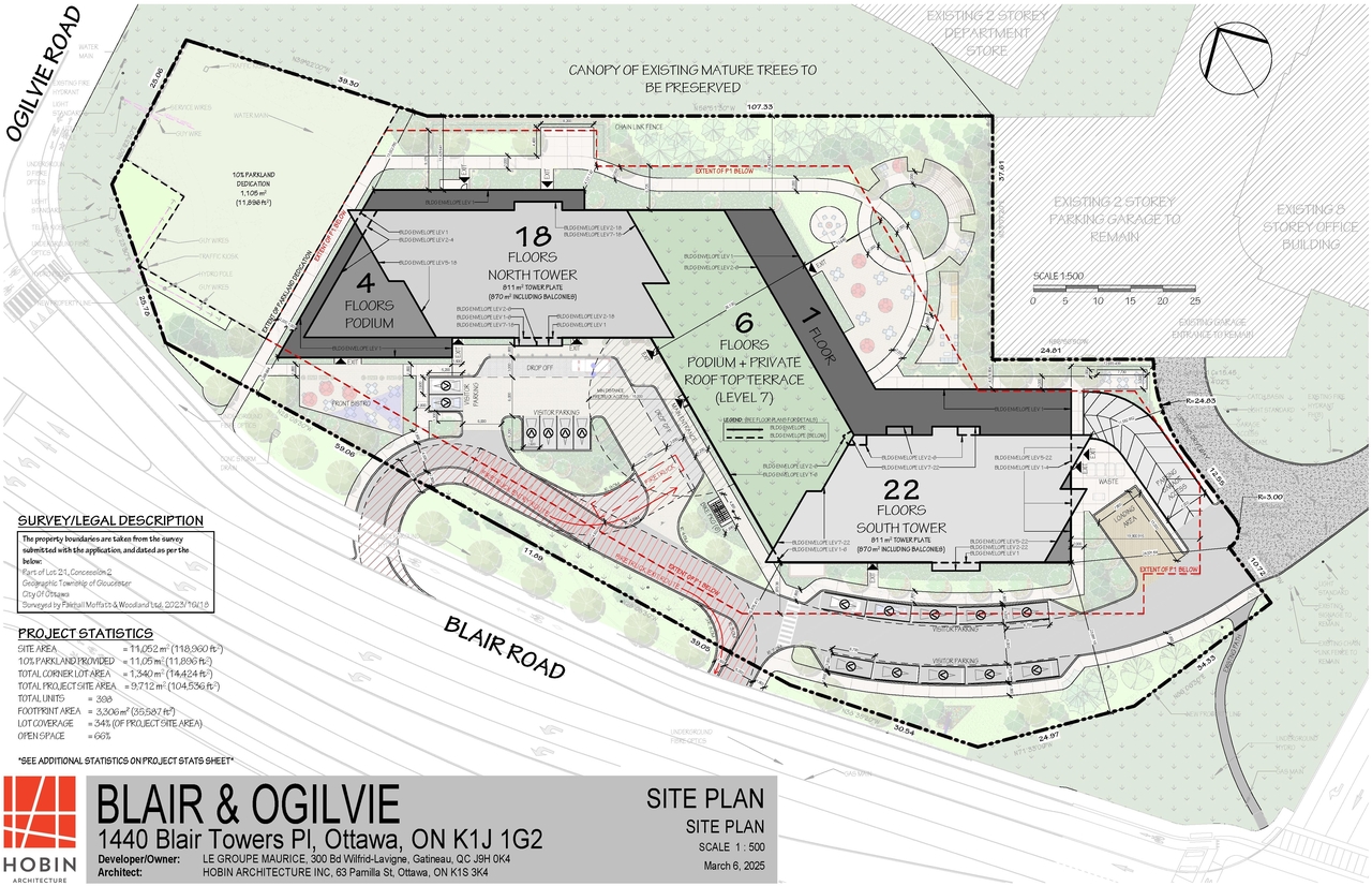 Construction site plan for project from page 44 of the file '2025-03-20 - Urban Design Brief - D01-01-24-0028'