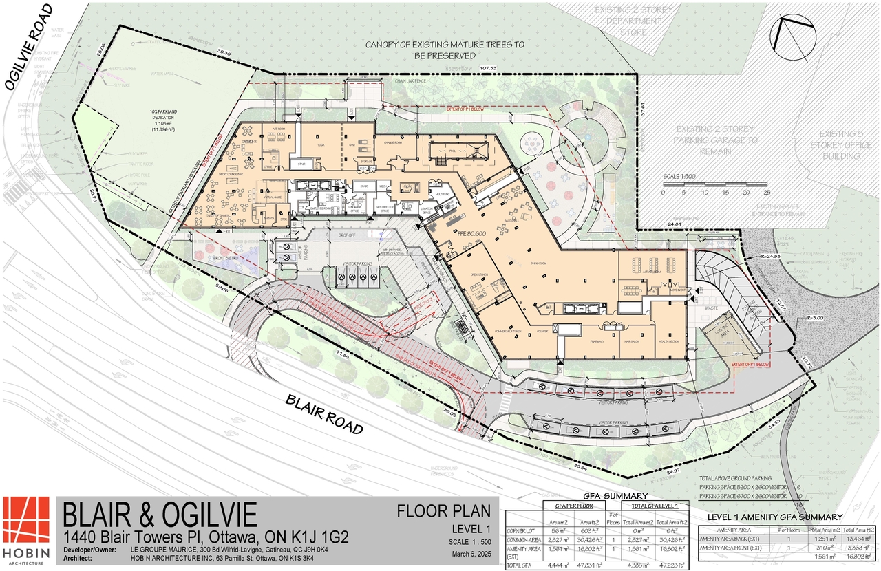 Construction site plan for project from page 47 of the file '2025-03-20 - Urban Design Brief - D01-01-24-0028'
