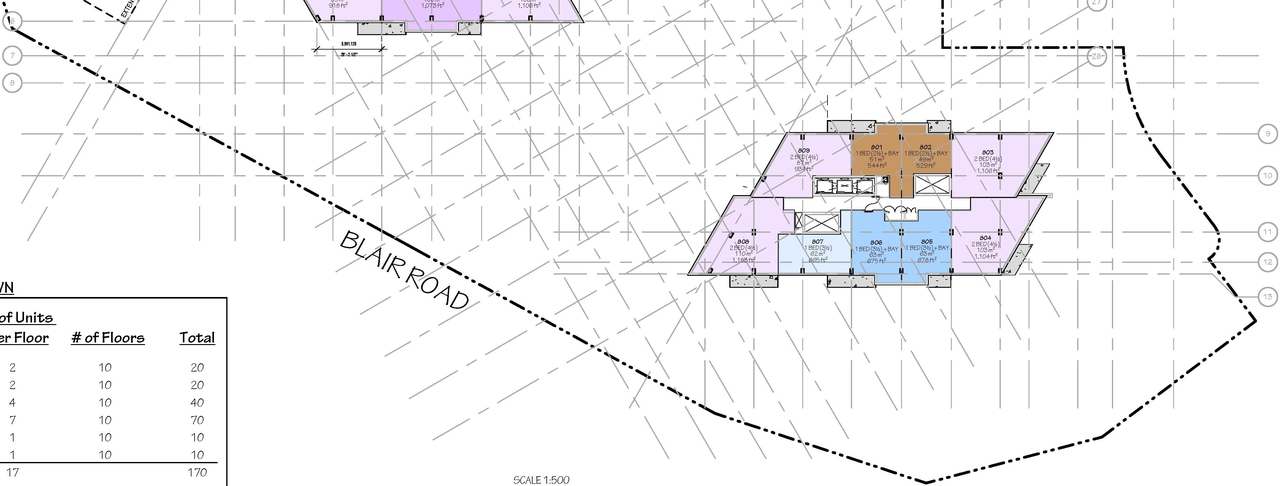 Construction site plan for project from page 51 of the file '2025-03-20 - Urban Design Brief - D01-01-24-0028'