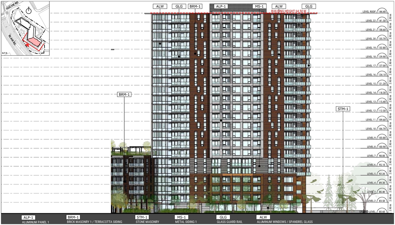 Rendering of building from page 59 of the file '2025-03-20 - Urban Design Brief - D01-01-24-0028'