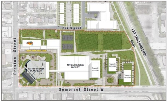 Construction site plan for project from page 51 of the file '2025-03-05 - Urban Design Review Panel Report - D01-01-25-0008'