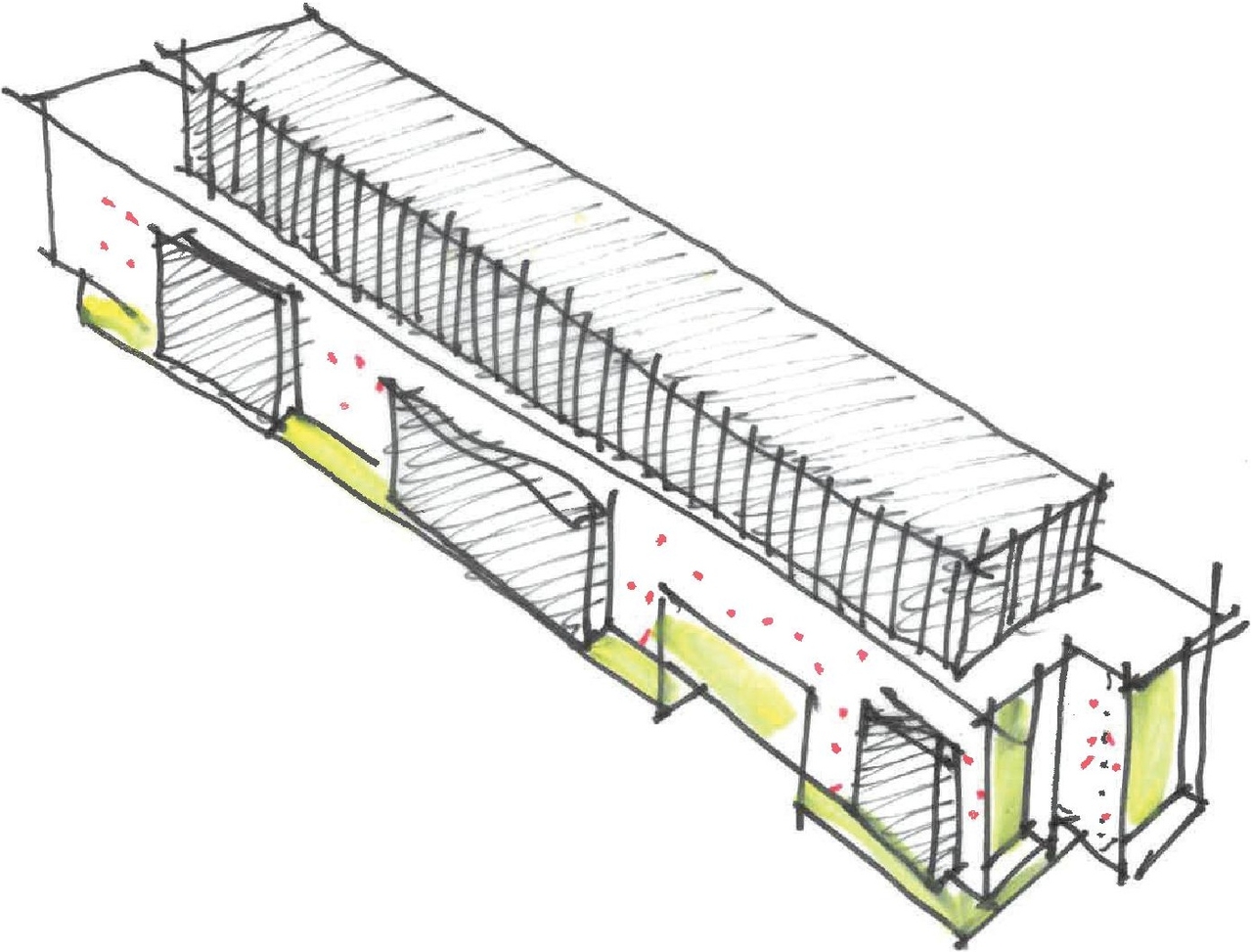 Rendering of building from page 12 of the file '2025-12-19 - Architectural & Urban Design Brief - D01-01-25-0026 & D02-02-25-0099'