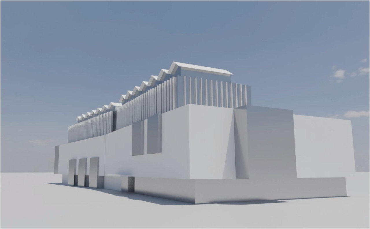 Rendering of building from page 65 of the file '2025-12-19 - Architectural & Urban Design Brief - D01-01-25-0026 & D02-02-25-0099'