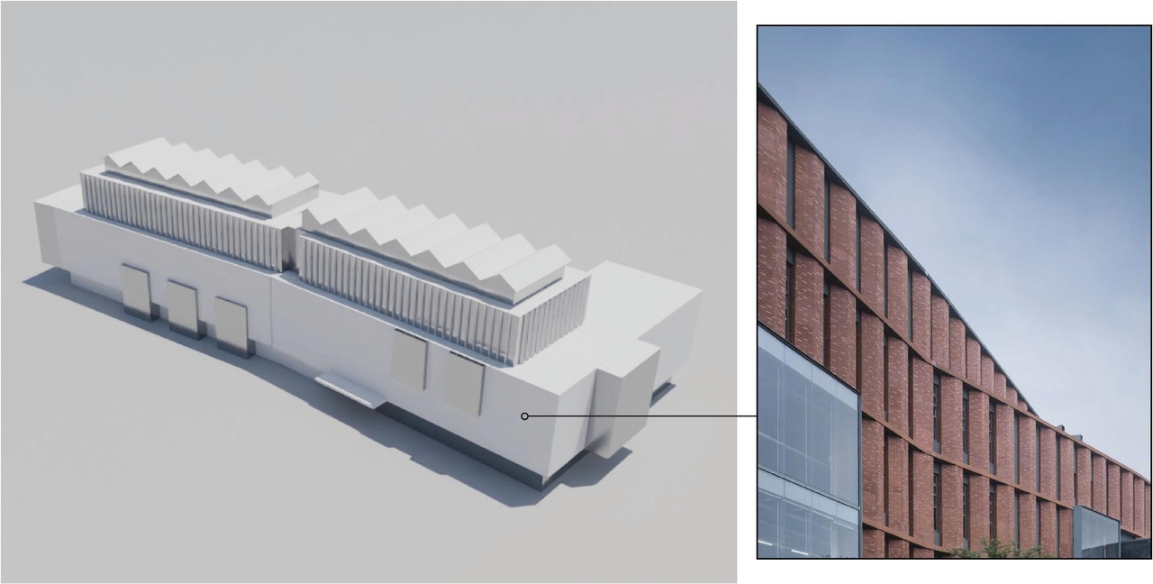 Rendering of building from page 70 of the file '2025-12-19 - Architectural & Urban Design Brief - D01-01-25-0026 & D02-02-25-0099'