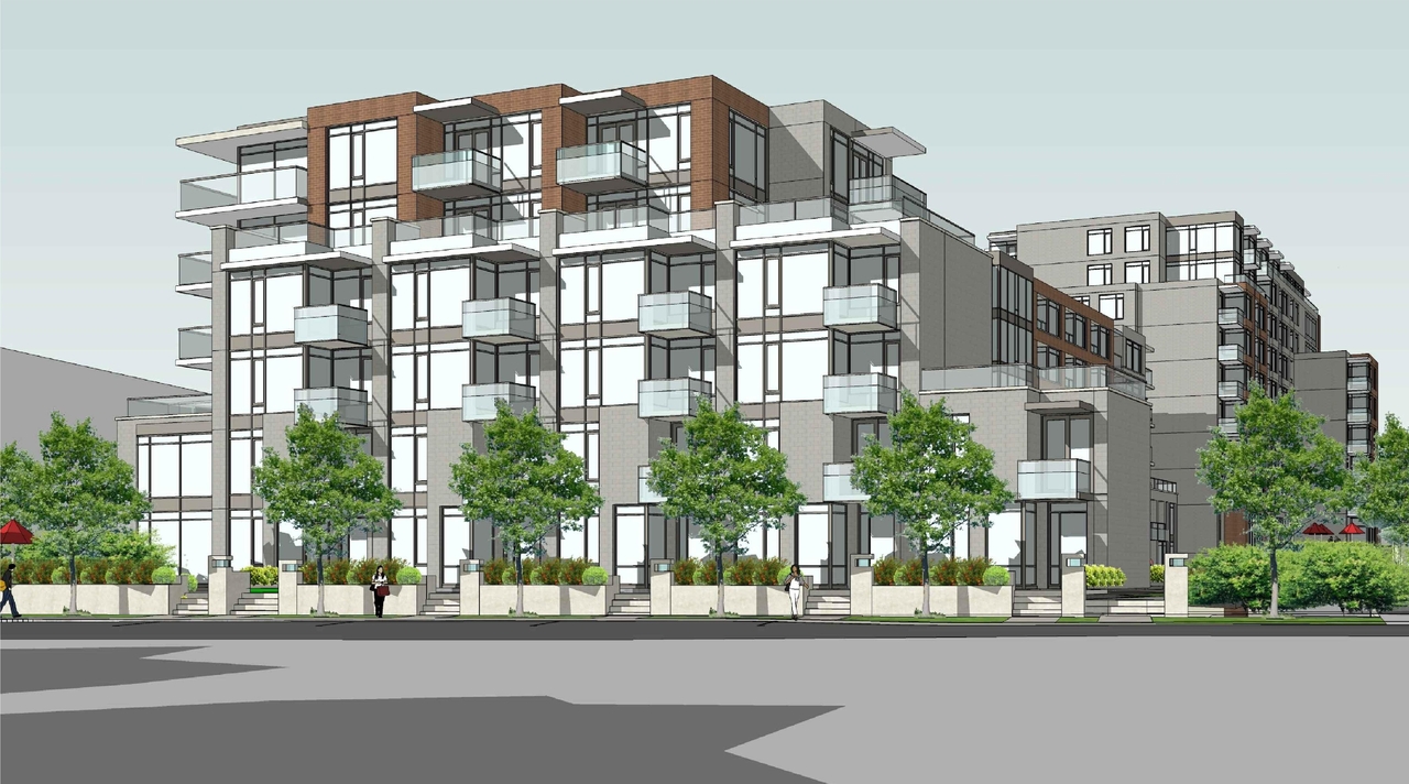 Rendering of building from page 1 of the file 'Revised Streetscape View 1 D02-02-11-0102'